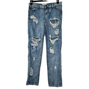 One by One Teaspoon Awesome Baggies Distressed Jeans Size 26 Low‎ Rise Tapered